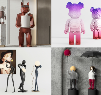 现代雕塑组合 雕塑摆件 卡通雕塑 抽象雕塑 饰品摆件 陈设 装饰摆件